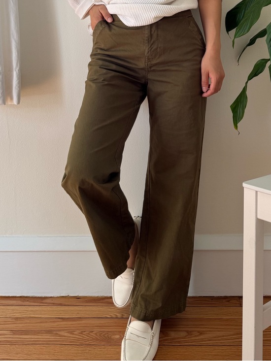 Pact Pants - Pact Organic Cotton Olive Green Chino Style French Work Surplus Pants Size XS